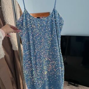 Blue Sequin Dress
